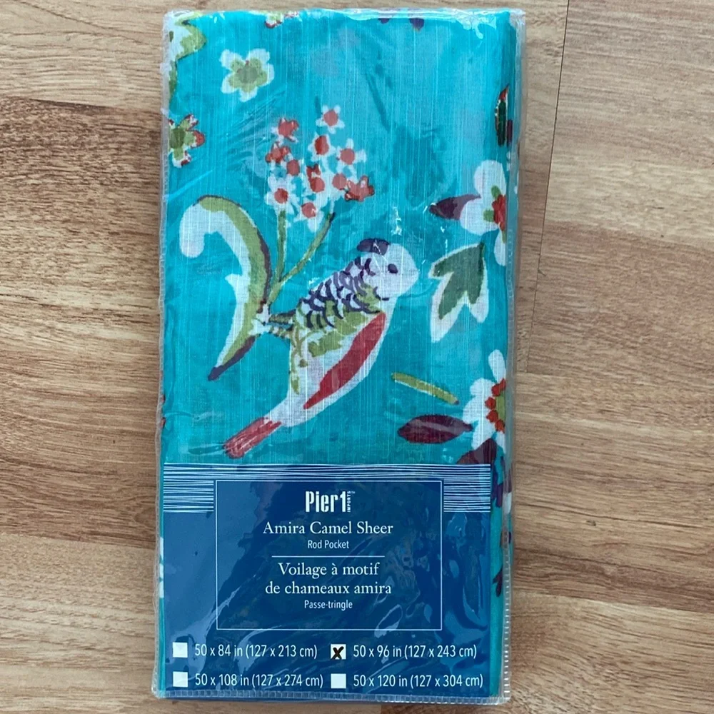 Pier 1 Amira Canel Sheer rod pocket curtain panel NWT
